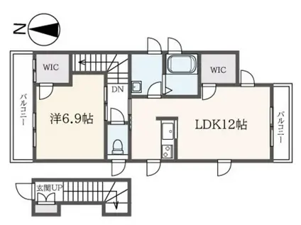 京王井の頭線 浜田山駅 徒歩10分 2階建 築12年(1LDK/2階)の間取り写真