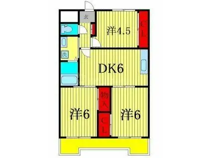 PLENDY三郷(3DK/1階)の間取り写真