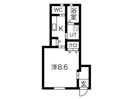 ライフエス花屋敷(ワンルーム/1階)の間取り写真