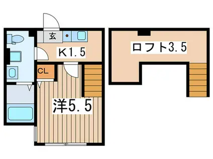 フォルテシア(1K/1階)の間取り写真