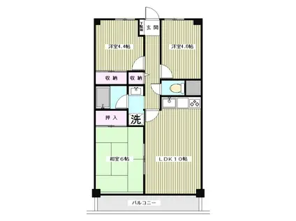 第3高桐マンション(3LDK/3階)の間取り写真