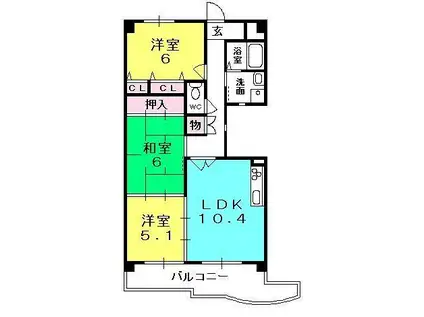 KDXレジデンス夙川ヒルズ 3番館(3LDK/5階)の間取り写真