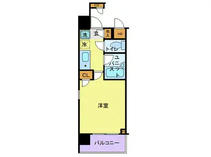 アーバイル三田慶大前(1K/7階)の間取り写真