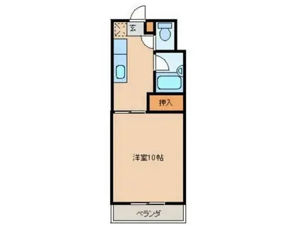 プラザ伏木(1K/2階)の間取り写真