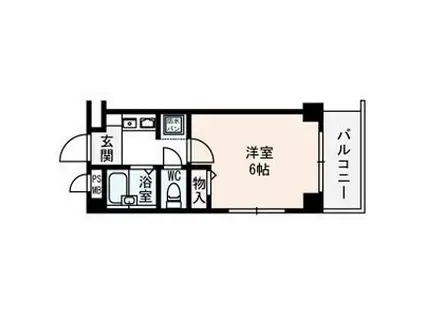 レフティー岡東(1K/4階)の間取り写真