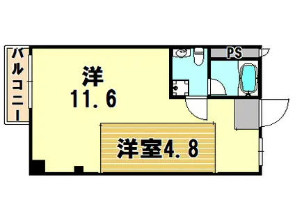 神戸マンション(ワンルーム/4階)の間取り写真