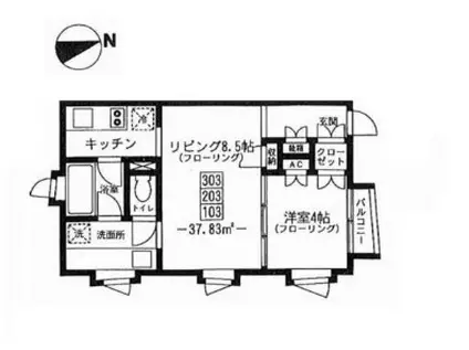 ONE STEP ワンステップ(1LDK/3階)の間取り写真