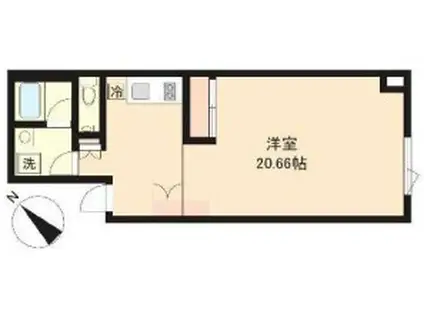 PASEO神宮前(ワンルーム/1階)の間取り写真