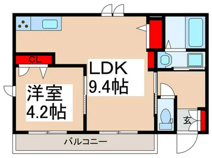 トレゾア(1LDK/1階)の間取り写真