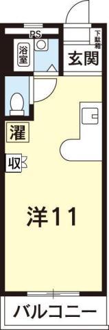 ハイツ幸宝(ワンルーム/1階)の間取り写真