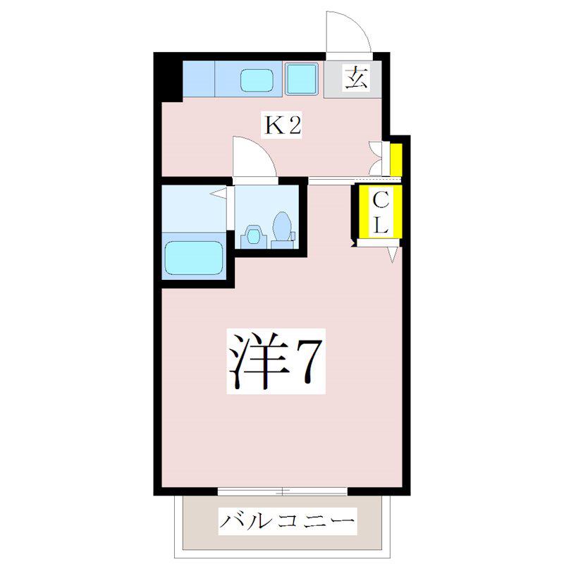 シャーレック(1K/3階)の間取り写真