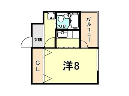 MKフローラル(ワンルーム/2階)の間取り写真