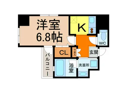 エルスタンザ千代田(1K/3階)の間取り写真