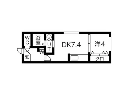 オルキデア曙(1DK/2階)の間取り写真