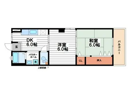 ニチエイビル(2DK/3階)の間取り写真