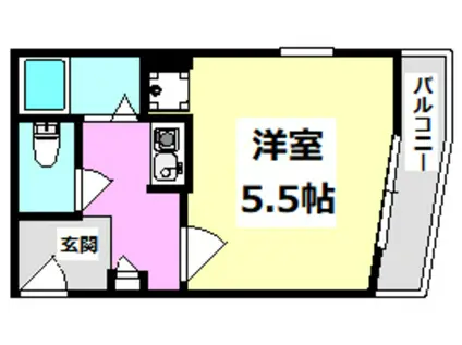 セイントヒルII(1K/1階)の間取り写真