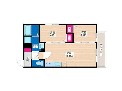 AVANTIO VIVRE(2LDK/2階)の間取り写真