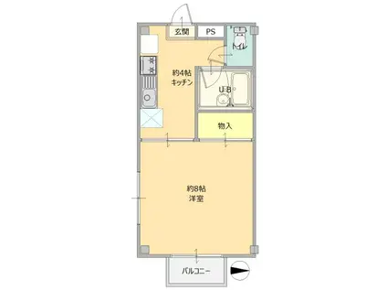 グリーンハイツ・D(1DK/1階)の間取り写真