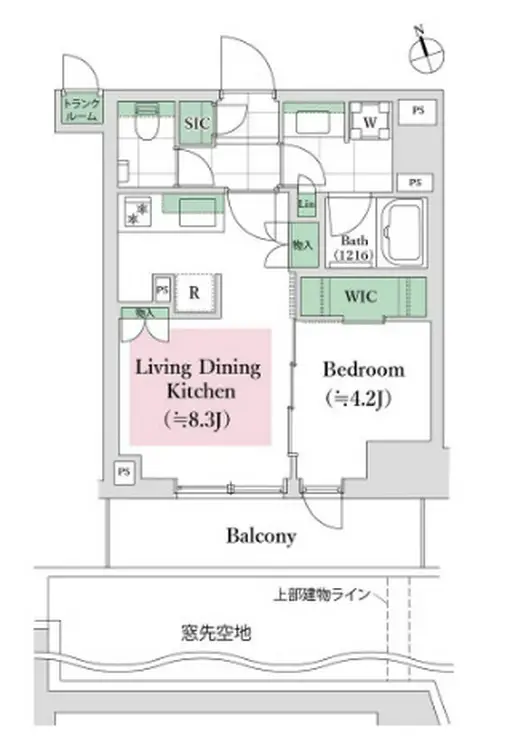 ディアナコート池田山公園 1階階 間取り