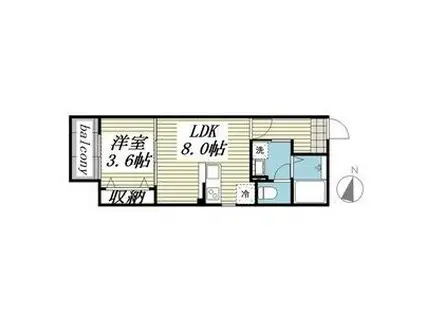 ソルビニャーレ(1LDK/2階)の間取り写真