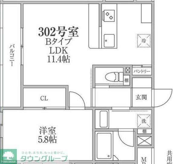H・S茅ヶ崎(1LDK/3階)の間取り写真