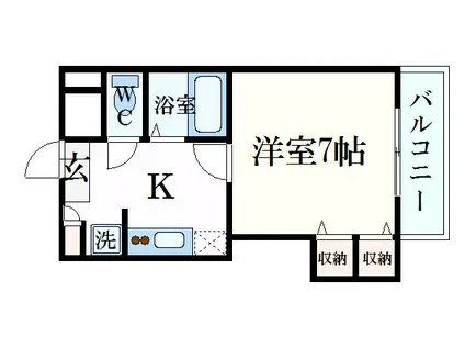ジュネス神屋町(1K/4階)の間取り写真