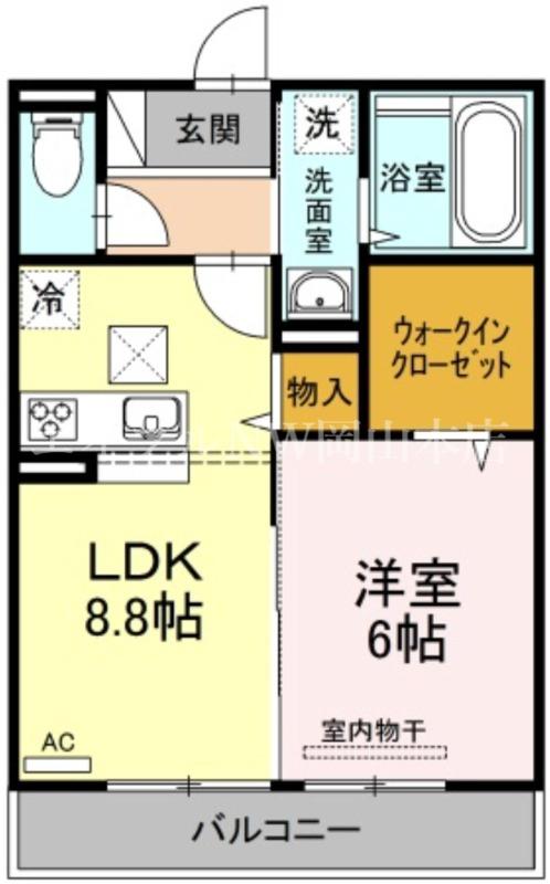 イヴェール(1LDK/1階)の間取り写真
