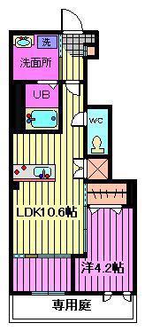GREEN SORREL I(1LDK/1階)の間取り写真