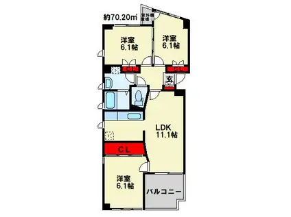 DA VINCI V(3LDK/1階)の間取り写真