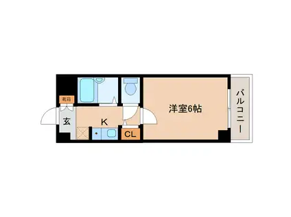 ラポールIII(1K/1階)の間取り写真