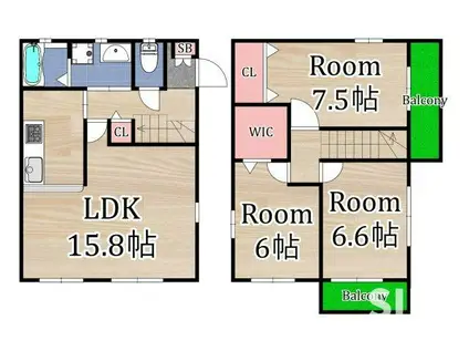 グレイス赤川C(3LDK/1階)の間取り写真