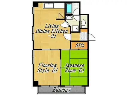 正栄ビル(2LDK/5階)の間取り写真