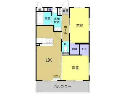 REVEL OCEAN(2LDK/5階)の間取り写真