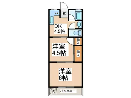 西山第5ビル(2DK/2階)の間取り写真