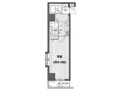 ガラステージ麻布十番(1K/11階)の間取り写真