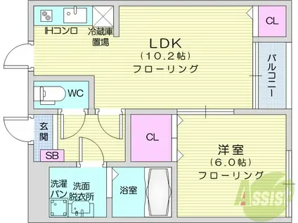 メゾンドゥ・レーヴありさ(1LDK/1階)の間取り写真