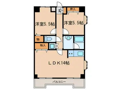 リンデンハイム赤塚(2LDK/4階)の間取り写真