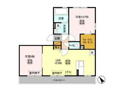 チェルニー(2LDK/2階)の間取り写真