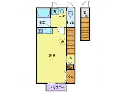 シャイン柏木(ワンルーム/2階)の間取り写真