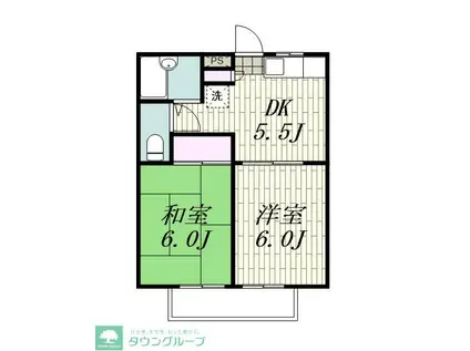 モンテダイヤローネ(2DK/3階)の間取り写真