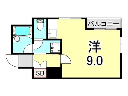 グローバル湊川ハイツ(ワンルーム/4階)の間取り写真