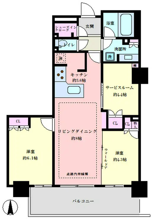 グレーシアタワー三鷹 25階階 間取り