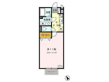 サンガーデン(1K/1階)の間取り写真