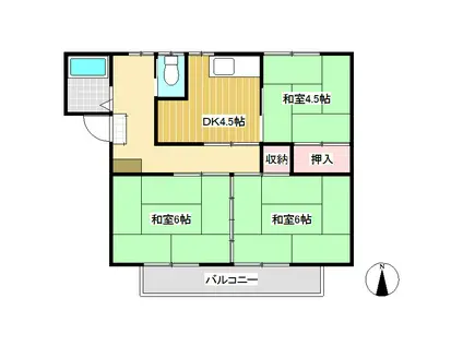 古里ハイツ(3DK/1階)の間取り写真