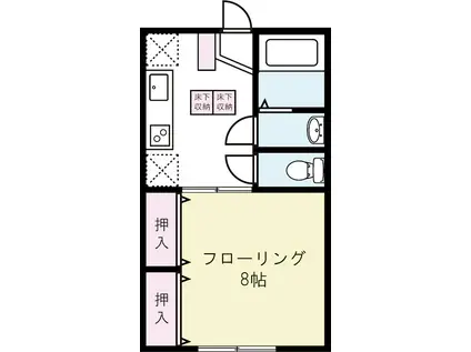 ベルレージュ(1K/1階)の間取り写真