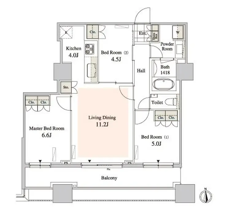 タワーコート北品川 31階階 間取り