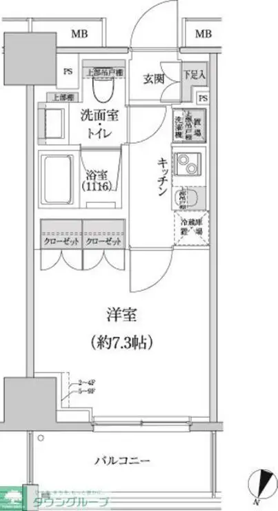 パークハビオ渋谷本町レジデンス 8階階 間取り