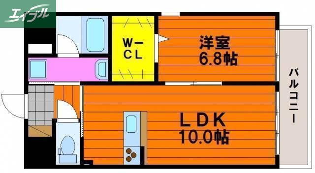 ハアラン高柳(1LDK/10階)の間取り写真