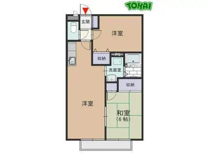 メゾンクレール(2LDK/1階)の間取り写真