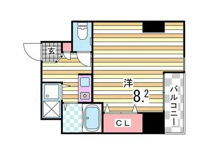 プレサンス神戸メリケンパーク前(1K/8階)の間取り写真